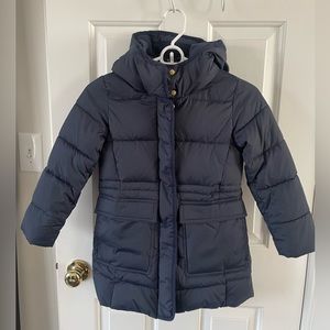Jcrew girls puffer coat size 6-7 navy